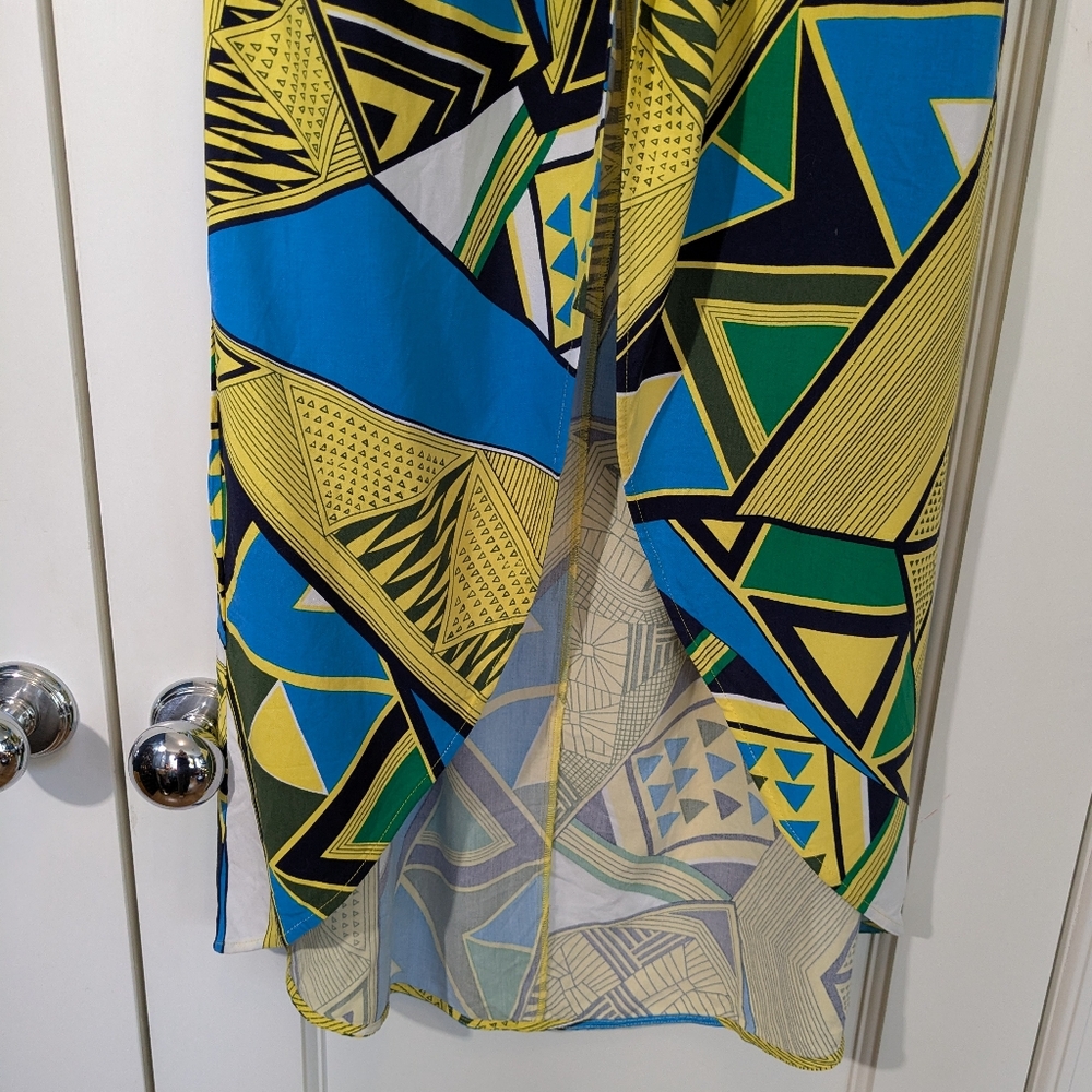 NWT Iman Color Block Open Front - With Tail - Yellow, Black, Blue Sz L - Picture 11 of 15